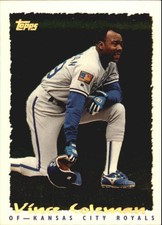 1995 Topps Cyberstats Kansas City Royals Baseball Card #219 Vince Coleman