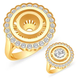 Anillo de boda de compromiso redondo semi montaje diamante G VS2 0,25 quilates oro amarillo 14 k  - Imagen 1 de 2