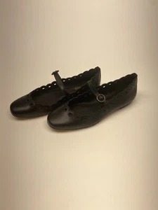 Larroudé Womens Blair Broderie Ballet Flat In Black Leather Sz 6.5 - Picture 1 of 9