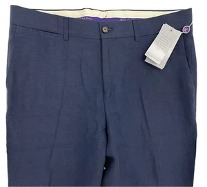 Ralph Lauren Purple Label Navy Blue Linen Pants 38 Made in Italy - Picture 1 of 6