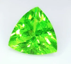 Peridoto Verde Naturale Certificato 10 Ct Pietra Preziosa Sciolta Peridoto Trilione Gemme Taglio - Foto 1 di 10
