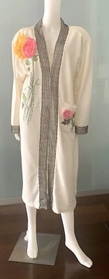 Cárdigan Vintage Encaje Después del Mediodía Marfil Lentejuelas Con Rosas Y Adornos de Malla L Nuevo Con Etiquetas Foto 1 de 4