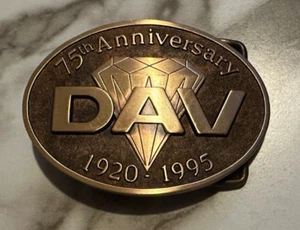 Bronze 75th Anniversary Dav Disabled American Veterans 90s Vintage Belt Buckle - Picture 1 of 2