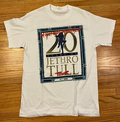 JETHRO TULL 20th Anniversary Tour 1988 VINTAGE Concert T-Shirt IAN ANDERSON LRG - Image 1 of 4