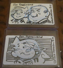 2 - Ron Ferdinand signed autographed sketch cards Dennis the Menace Comic Strip