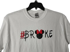 Disney #Broke Damen Minnie Mouse Medium Unisex T-Shirt Neu Gilden 20" W - Bild 1 von 9