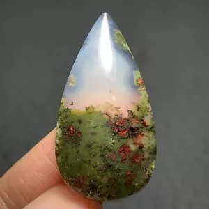 Cabochon Agata Muschio Scenico 30x15,5x5mm Alta Qualità 17,5 ct - Foto 1 di 7