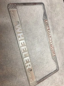 Dealer License Plate Frame Wheeler Chevrolet Yuba City Marysville Cadillac - Picture 1 of 9