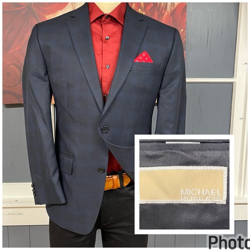 Giacca blazer cappotto sportivo Michael Kors uomo 40R poliestere rayon tute a quadri