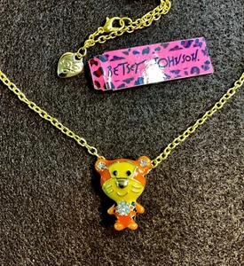 Betsey Johnson Petite Disney Baby TIGGER Crystal Pendant Pin Necklace, NWT - Picture 1 of 2