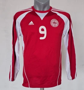 Denmark WOMENS Team Home Jersey #9 Adidas Red Shirt Size M Long Sleeve Soccer - Picture 1 of 6