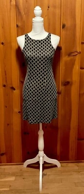 Vestido hasta la rodilla transparente ceñido al cuerpo negro y dorado de colección años 90 para mujer S Foto 1 de 4