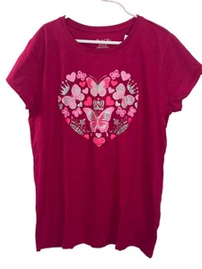 The Childrens Place Top Girls XL 14 Kids Graphic Tee Short Sleeve T Shirt Pink - Picture 1 of 13