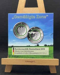 Germania set monete commemorative 5x 5 euro 2019 A,D,F,G,J zona moderata, anello polimerico - Foto 1 di 4
