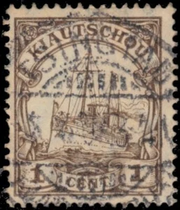KIAUCHAU 33a (Mi28i) - Kaiseryacht ""Hohenzollern"" 1916 gelbbraun (pb39375 - Bild 1 von 1