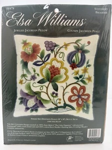 Elsa Williams Jeweled Jacobean Pillow Crewel Embroidery Kit 14" 00478 NEW JCA - Picture 1 of 2