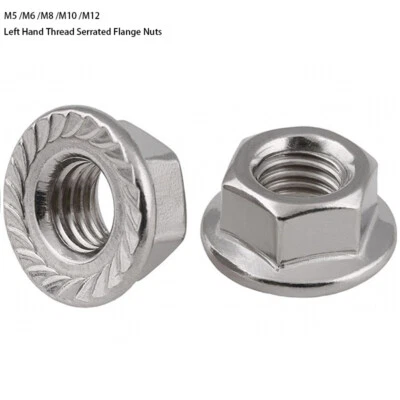 Flanschmutter Bundmutter Linksgewinde DIN 6923 Edelstahl A2 V2A M5 M6 M8 M10 M12 - Bild 1 von 4