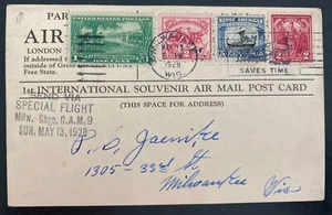 1928 Milwaukee WI USA Special Flight Airmail PC cover Bremen Flyers Reception - Picture 1 of 2