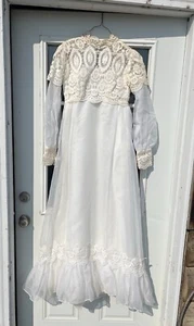 Vintage Kleid Spitze mehrlagig Mieder weiß Tee Konfirmation Hochzeit Braut - Bild 1 von 14