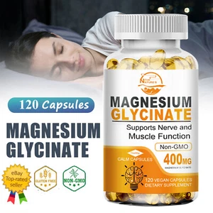 Cápsulas de glicinato de magnesio alta resistencia 1330 mg fatiga salud ósea 120 pastillas - Imagen 1 de 12