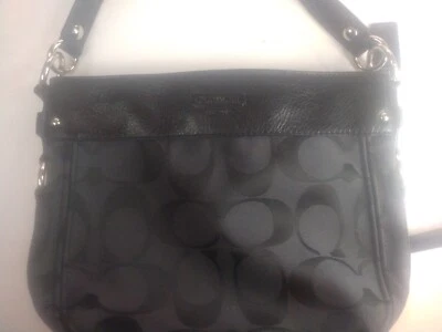 Coach Zoe Medium Hobo Bag Grey Jacquard black Leather L0982-F14708 Defects - Image 1 of 2