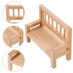  2 Pcs Mini Dollhouse Park Bench Miniature Chair Minature Furniture - Bild 1 von 12