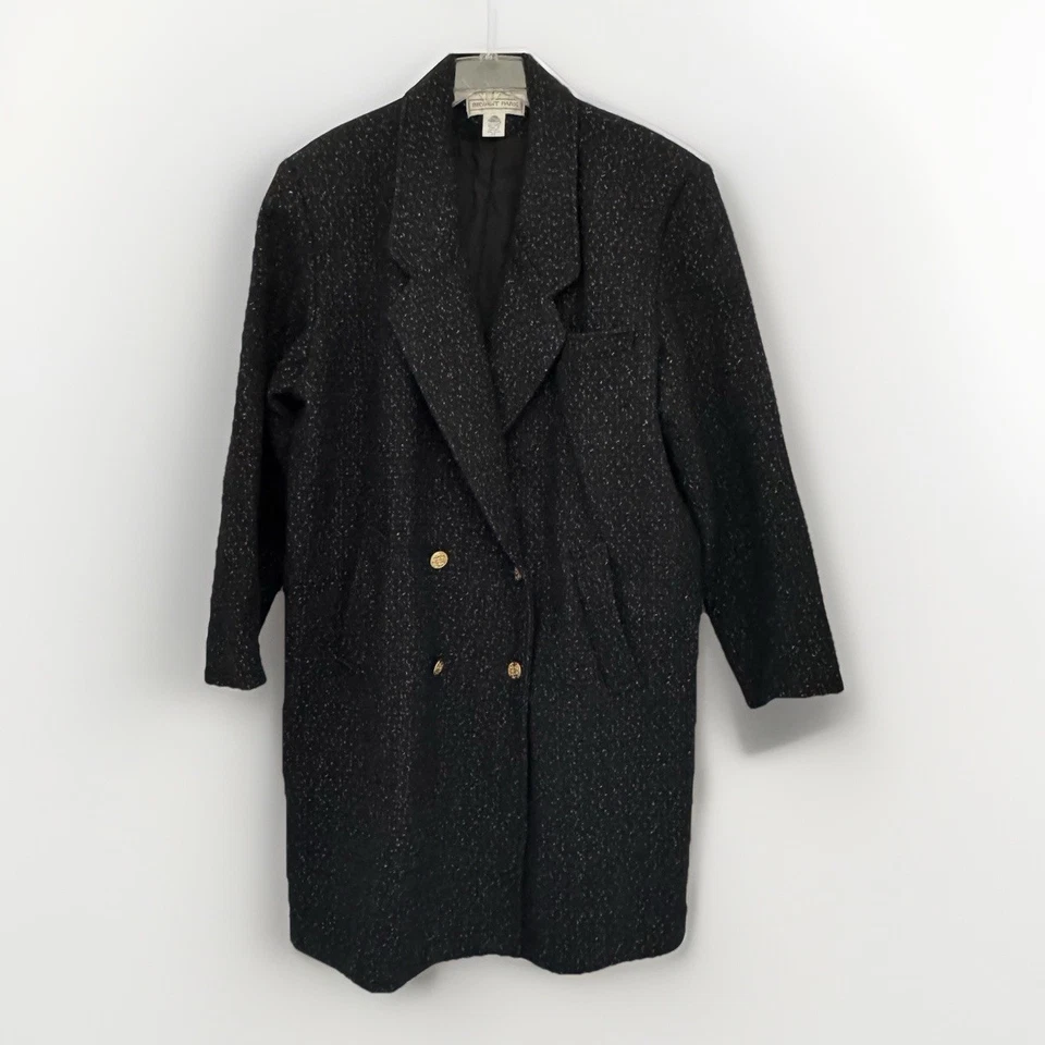 BRYANT PARK Coat Womens 20 Black 100% Pure New Wool VTG/Retro/Academia/Business - Изображение 1 из 4