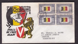 PATRIOTIC - F.D.C., BELGIUM SHALL BE FREE 1943 - Picture 1 of 1