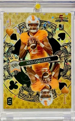 2024 Wild Card 5 Card Draw SD Nico Iamaleaving Gold Vinyl RC 1/1 Rainbow Sparkle - Image 1 of 2
