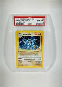 Pokemon Machamp Holo 1st Edition Base DUTCH Psa 8 - Picture 1 of 1