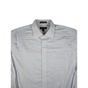 Nordstrom Men's Shirt Smartcare Cotton Traditional Fit Blue White Stripe 17/35 - Picture 1 of 5