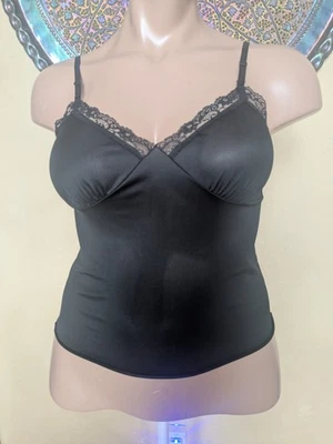 Lencería para mujer vintage crudo negro encaje cami nailon sin cordones Deena talla 38 Foto 1 de 4