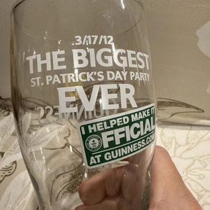 Rare Guinness 3/17/12 St. Patrick’s Day World Record Pint Beer Drinking Glass - Picture 1 of 8