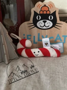 Authentic ❤️ Jellycat London Festive Folly Candy Cane Plush Ornament RETIRED NWT - Picture 1 of 5