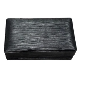 Wolf Designs Black Leather Jewelry Case Epi Leather - Picture 1 of 10