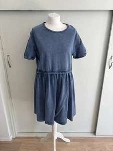 Vestido Swing Jersey Suave Asos Patinador Talla 10 Denim Grande Look Azul Hasta la Rodilla - Imagen 1 de 6