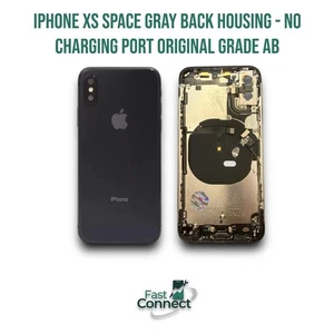 Repuesto de carcasa trasera gris espacial iPhone XS grado original AB sin puerto de carga - Imagen 1 de 4