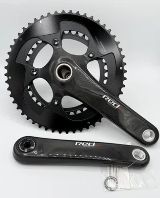 NOVO SRAM Vermelho 22 Yaw GXP Pedivela de Bicicleta de Estrada de Carbono 172.5mm 52/36T 11 Velocidades sem BB - Imagem 1 de 4