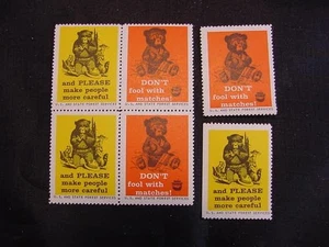 1963 Smokey Bear Poster Stamps SBr. 31-32 - Picture 1 of 1