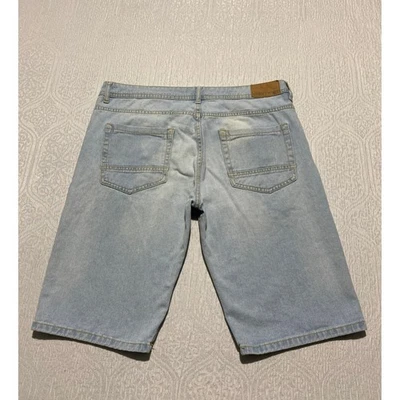 Pantalones Cortos de Denim Terranova Para Hombres Talla 33 Azul Lavado Claro Algodón Informal Bigotes Pantalones Cortos Foto 1 de 4
