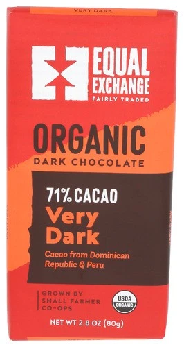 Equal Exchange Chocolate Bar Very Dark Organic 2.8 oz (Pack of 12) - Image 1 of 1
