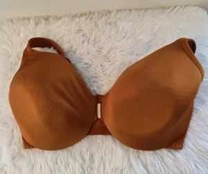 Cacique Lightly Lined Full Coverage Bra Size 40H Orange Front Closure Underwire - Picture 1 of 12