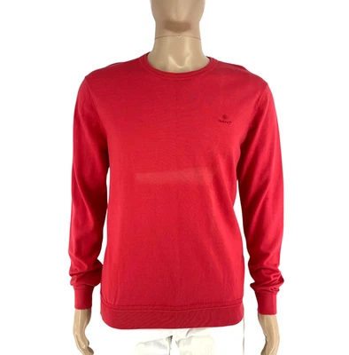 Gant Homme Rouge Col Rond Pima Lux Pull Taille L - Photo 1/4