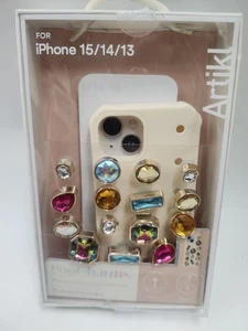 Artiki PopCharm iPhone Case For iPhone 15/14/13 Cream Color With 15 Charms NEW - Picture 1 of 3