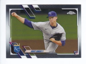 Tarjeta de novato cromada Topps 2021 cromada #166 Brady Singer RC Kansas City Royals - Imagen 1 de 2