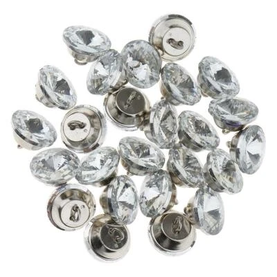 25x Silver Crystal Sofa Buttons Decor Headboard Upholstery Sewing Craft 18mm - Image 1 of 4