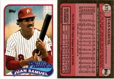 1989 Topps Baseball Card 575 JUAN SAMUEL PHILADELPHIA PHILLIES
