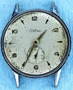 C1206 mens Vintage Certina Sub Dial Manual Wind KF300 Movement Watch Parts lot - Picture 1 of 2