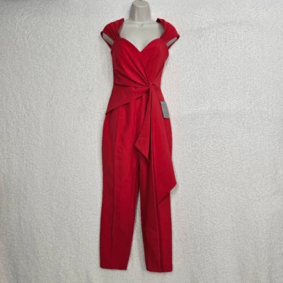 Lujoso mono Alice rojo fuera del hombro a medida talla 2 Foto 1 de 4