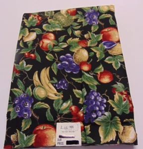 Fabri-Quilt Cotton Fabric Garden Flower Collection Fruit Print 2.5yds x 44" - Picture 1 of 6